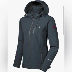 Little Donkey Andy Women's Softshell Jacket with Removable Hood, Fleece Lined XL